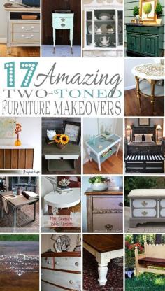 17 Amazing Two-Tone furniture makeovers #twotone #furniture #makeovers #paintedfurniture