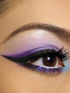 Purple smokey eye make up brown eyes