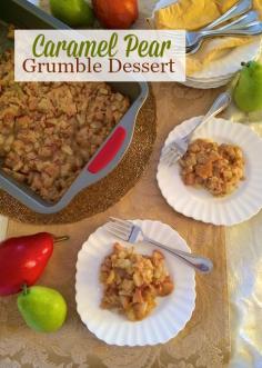 
                    
                        Caramel Pear Grumble - this crisp like dessert is so easy to make and is a delicious treat for holidays or any winter occasion. via @Teaspoon of Spice
                    
                