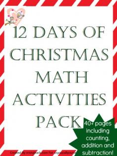 
                    
                        Keep your kids busy during the 12 days of Christmas with this FREE Christmas math pack! :: SoYouCallYourself...
                    
                