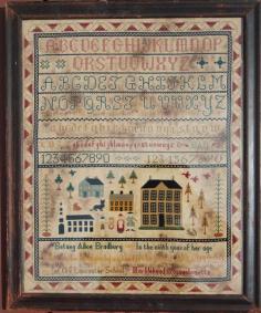 
                    
                        Betsy Alice Bradbury is the title of this primitive sampler from Primitive Things that is stitched with DMC threads.
                    
                
