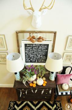Blogger Stylin' Home Tours: Fall 2014 Edition Bold + Bright Fall Home Tour Inspired by Jewel Tones and Gold via: www.charmingincha...