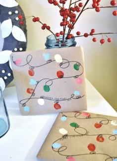 
                    
                        Homemade christmas wrapping paper...would be so cute to do with little Eva's finger prints!
                    
                