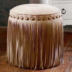 boho fringe stool for a vanity
