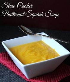 
                    
                        Slow Cooker Butternut Squash Soup 180 calories and weight watchers 5 points plus for 1 1/2 cups
                    
                