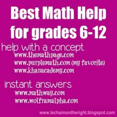 
                    
                        Best FREE #math help for grades 6-12 / with other free information!
                    
                