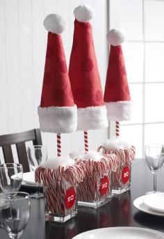 
                    
                        With just some candy canes and Santa hats, you can make a modern, slick and youthful tablescape in a flash! All your guests can take a treat for the road when dinner is done Festive and Beautiful Christmas Tablescapes: Ideas and Inspiration
                    
                