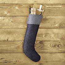 hickory stripe and denim stocking