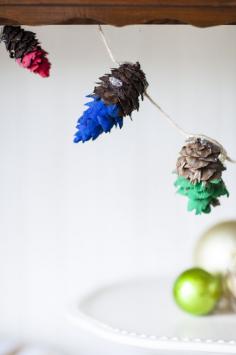 Dipped Pine Cone Garland - this but crisp sparkly white or sparkly gold