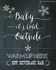 
                    
                        FREE Hot Chocolate Bar Chalkboard Printable - "Baby It's Cold Outside" Hot Chocolate Bar, Hot Cocoa Bar & Hot Beverage Bar for weddings or holiday
                    
                