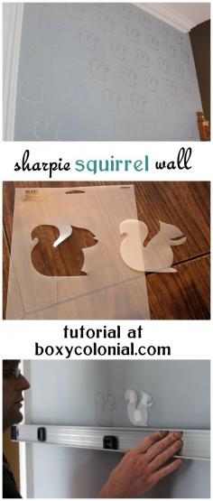 
                        
                            Make this squirrel accent wall with a sharpie paint pen and a hand drawn stencil
                        
                    