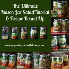 
                    
                        The Ultimate Mason Jar Salad Tutorial and Recipe Round Up. How to make Salad in a Jar. Mason Jar Salad Recipes
                    
                