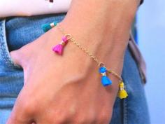 
                    
                        colorful tassel bracelet gold tassel bracelet by WeiJewelryShop
                    
                