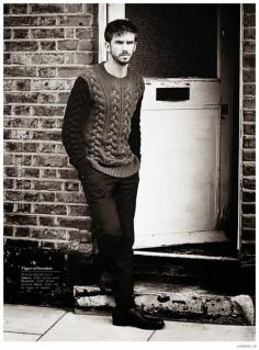 Dan Stevens Stars in Esquire UK December 2014 Knitwear Photo Shoot, sweater by Tiger of Sweden