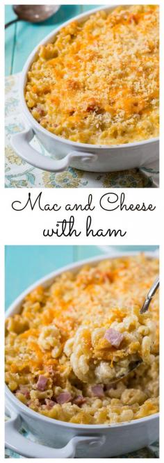 
                        
                            Creamy baked Mac and Cheese with Ham
                        
                    