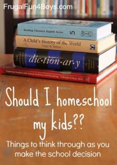 
                    
                        Should I Homeschool My Kids? Thinking through the school decision. - Frugal Fun For Boys
                    
                