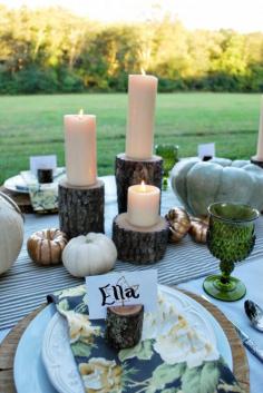 
                    
                        Wood Stumps as Place Card Holders and Candle Holders
                    
                