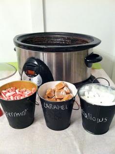 
                    
                        A Hot Cocoa Bar! What a brilliant idea for a Holiday party! The perfect treat for a winter day!
                    
                