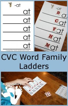 
                    
                        Free CVC Word Family Ladder Printables: -ad, -ag, -am, -an, -ap, -ar, at, -ed, -en, -et, -ig, -in, -ip, -it, -og, -op, -ot, -ow, -ox, -ug, -un, & -ut - 3Dinosaurs.com
                    
                