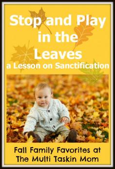 
                    
                        Stop and play in the leaves and learn a lesson on sanctification at The Multi Taskin Mom.
                    
                