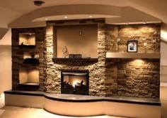 
                        
                            AirStone! Cost is $50/ 8 sqft, way cheaper than real stone or even faux stone. Basement
                        
                    