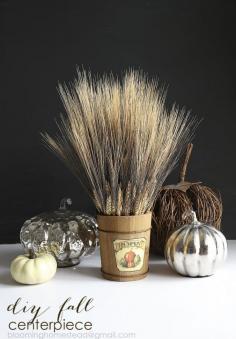 Check out this lovely fall wheat centerpiece with a video tutorial to show you how to make it! | fall | falldecor | harvest
