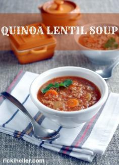 Quinoa Lentil Soup: an easy, hearty and flavorful soup that's #vegan, #glutenfree, #sugarfree and #candida friendly. #recipe | rickiheller.com