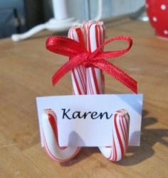 
                    
                        Candy cane place card holders
                    
                