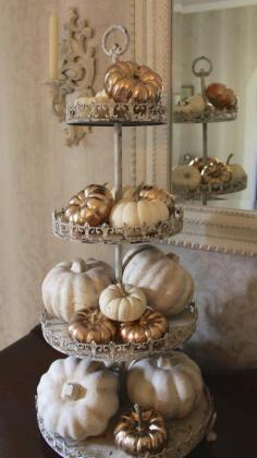 
                    
                        Super quick and easy, gold painted pumpkins add some glam to your fall decor
                    
                