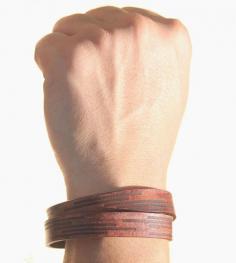 Stripes Leather Wrap Bracelet | Sleek and comfortable, this double leather wrap bracelet boast... | Bracelets