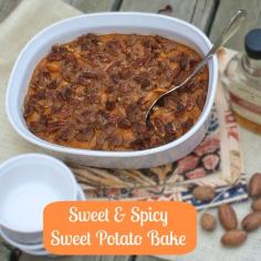 
                    
                        Vanilla + maple syrup + smoked paprika = Sweet & Spicy Sweet Potato Bake | TeaspoonofSpice.com
                    
                