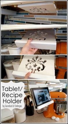 
                        
                            DIY Tablet or Recipe Book Holder for under cabinet
                        
                    