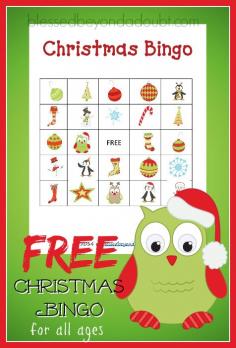 
                    
                        Super FUN free printable Christmas bingo cards! Fun for the family or gathering.
                    
                