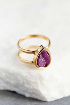 
                    
                        Teardrop Druzy Ring
                    
                