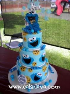 
                    
                        I would love to get a cake that looked similar to this, but smaller with hints of reds for Jasper's 1st birthday. So cute!
                    
                