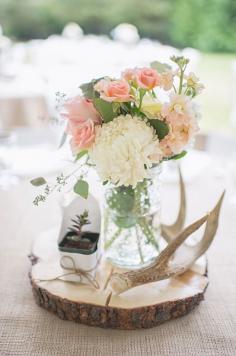 organic themed centerpieces #rusticwedding #tabledecor #weddingflowers