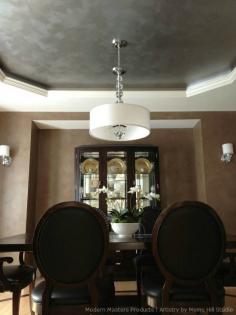 
                        
                            Modern Masters Metallic Paint and Glaze on Dining Room Ceiling and Walls | Meme Hill Studio
                        
                    