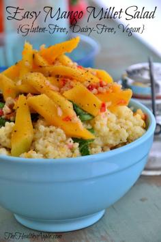 Easy Mango Millet Salad {Gluten-Free, Dairy-Free, Vegan} #glutenfree