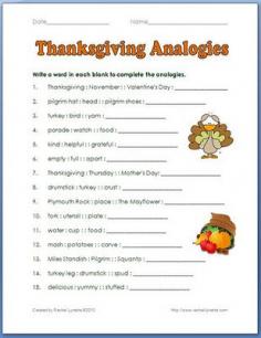 
                        
                            Thanksgiving Analogies
                        
                    