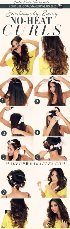 No-Heat Curls With Paper-Towels | Long Easy Hairstyles