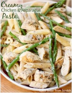 
                    
                        Creamy Chicken and Asparagus Pasta recipe from TastesBetterFromS...
                    
                