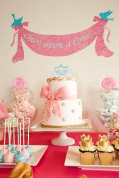 Love this gorgeous Cinderella cake from a Cinderella Princess Party