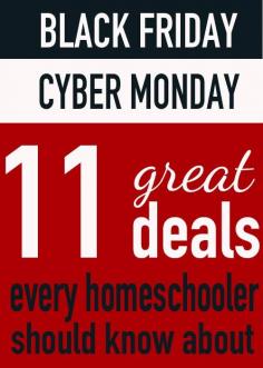 
                    
                        11 Great Black Friday and Cyber Monday Deals for Homeschoolers by Vibrant Homeschooling
                    
                