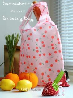 
                    
                        Sew A Strawberry Reusable Grocery Bag
                    
                