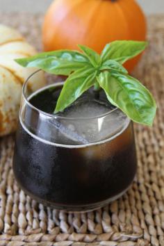 Bufala Negra Cocktail (bourbon, balsamic, basil)