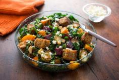 
                    
                        A reworking of a traditional Italian summer bread salad, adding fall produce so that it resembles a traditional American Thanksgiving stuffing.
                    
                