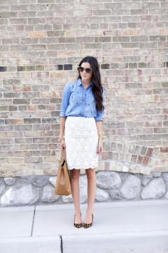 
                    
                        chambray, lace + leopard.
                    
                