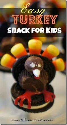 
                        
                            Super cute Turkey Snack for Kids is a fun edible turkey craft for kids, to put at everyone spot on the Thanksgiving table or just for a special after school snack in November.
                        
                    