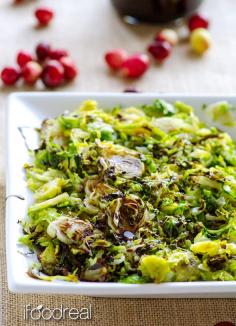 
                    
                        Coconut Brussels Sprouts with Balsamic Glaze Recipe -- Charred in the oven and drizzled with balsamic glaze (homemade recipe included or use store bought). #cleaneating #vegan #glutenfree
                    
                