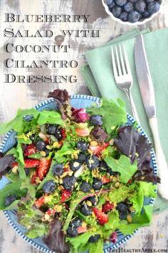 
                    
                        Blueberry Salad with Coconut Cilantro Dressing #glutenfree
                    
                